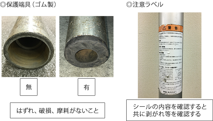 保護端具（ゴム製） 注意ラベル